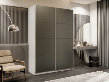 Шкаф-купе Прайм 2-х дверный Стекла хаки/Доводчики 160х57х230