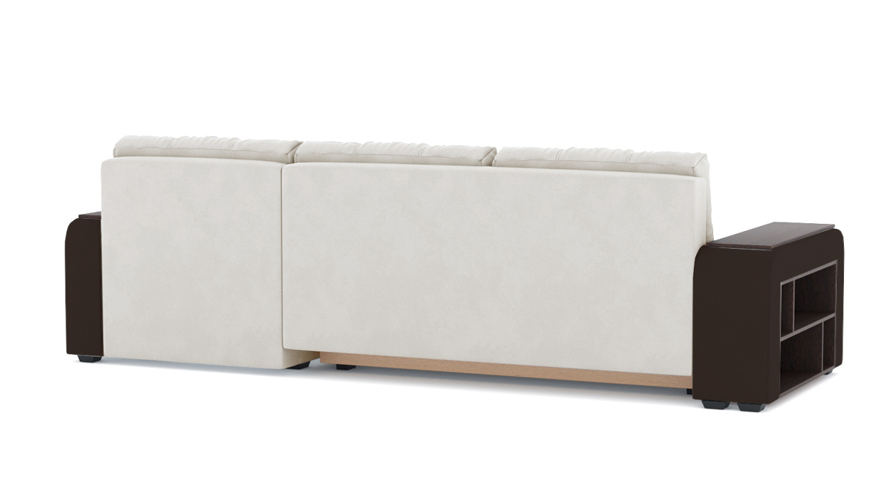 Диваны угловые в гостиную, Диван-кровать угловой Милан ПБ еврокнижка, велюр+кож.зам.