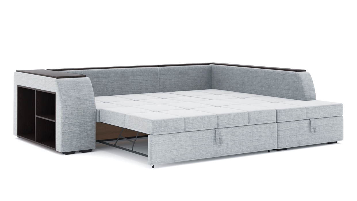 Диваны угловые в гостиную, Диван-кровать угловой Брюссель дельфин, рогожка