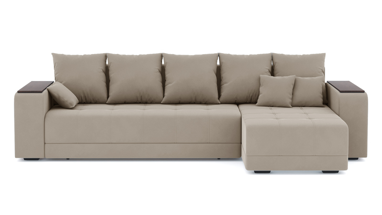 Диваны угловые в гостиную, Диван-кровать угловой Дубай еврокнижка, велюр