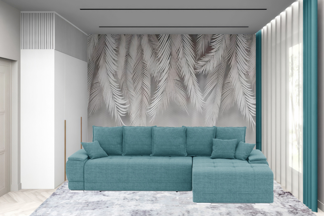 Диваны угловые в гостиную, Диван-кровать угловой Нордвикс ПБ, рогожка