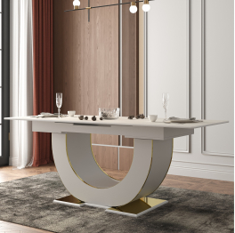 Стол Монако, столешница керамогранит (1600/2000х900х820) золото