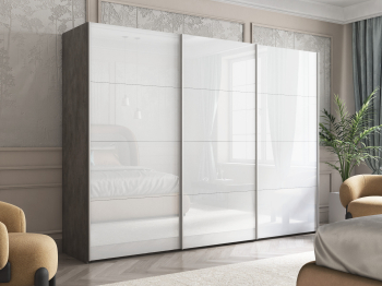 Шкаф-купе Эста Трио Стекло белое 300х66х240