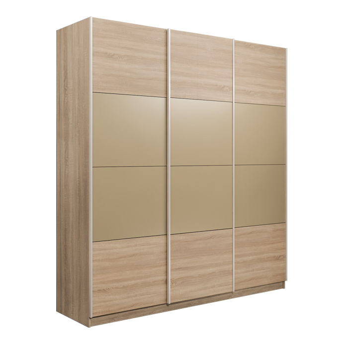 Шкафы-купе 3-х дверные, Шкаф-купе Эста 3-х дверный ДСП/Стекла фисташка/Доводчик 300х66х240