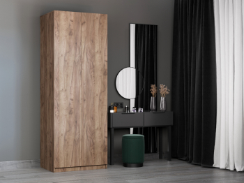 Шкаф складной Е1 Локер ("Гармошка" с системой Push to Move/Левый)81х52.5х220 см, с полками и модулем