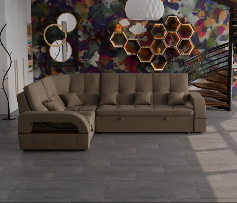 Диваны угловые в гостиную, Модульный диван Майами-3,микровелюр,антивандальная и водостойкая ткань,венеция