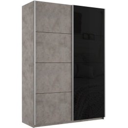 Шкаф-купе Прайм 2х дверный ДСП/Стекло черное 160х57х230