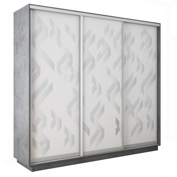 Шкафы-купе 3-х дверные, Шкаф-купе Экспресс 3-х дверный Фотопечать Ленты Стекла 240х45х220