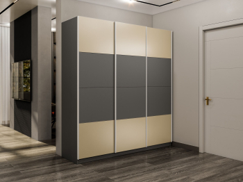 Шкаф-купе Эста 3-х дверный ДСП/Стекла фисташка/Доводчик 240х66х240