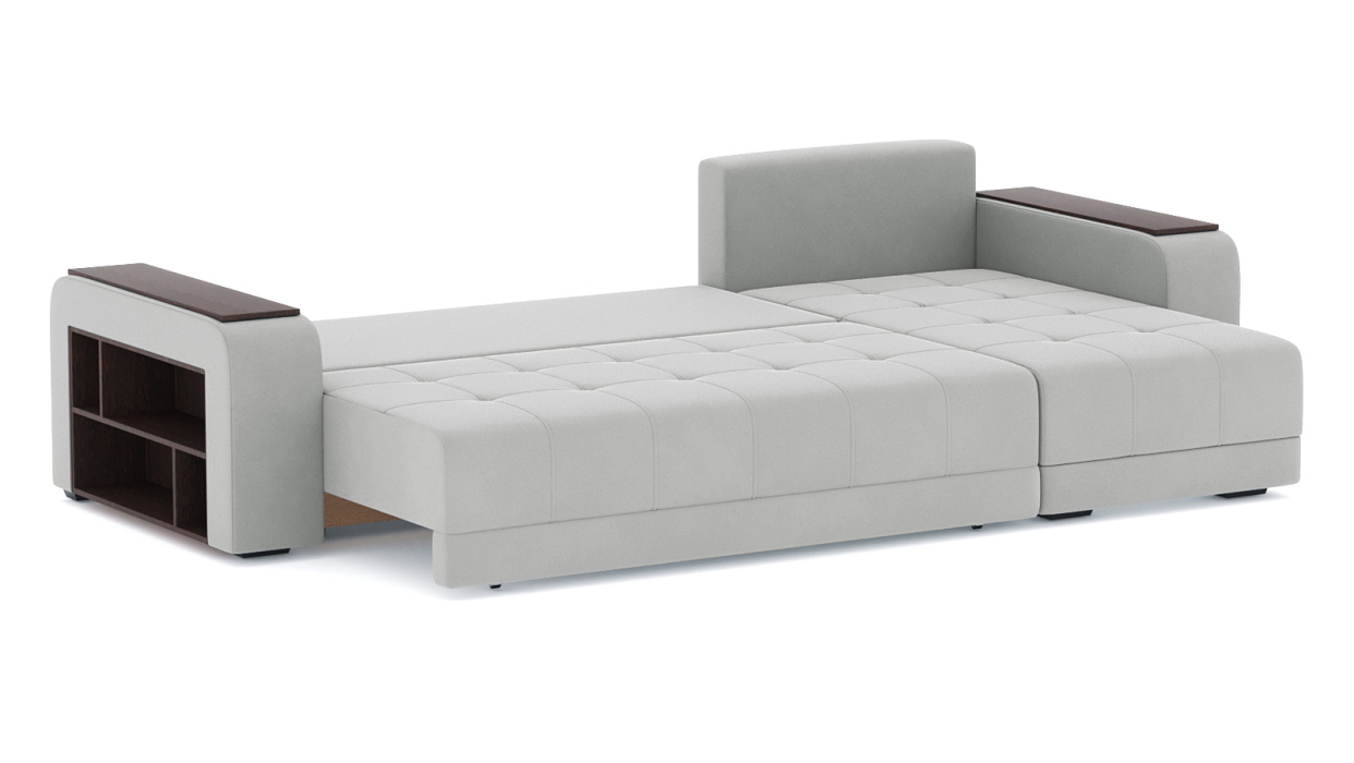 Диваны угловые в гостиную, Диван-кровать угловой Дубай еврокнижка, велюр