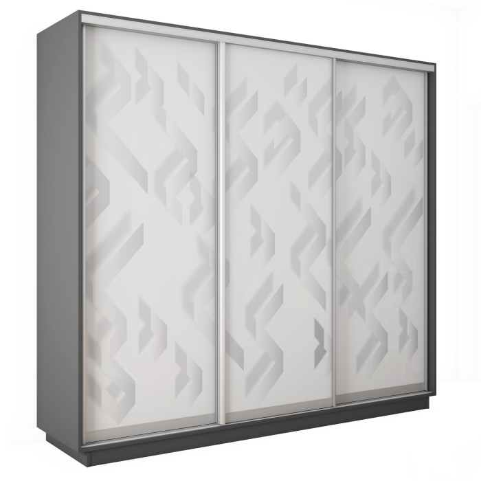 Шкафы-купе 3-х дверные, Шкаф-купе Экспресс 3-х дверный Фотопечать Ленты Стекла 210х45х240