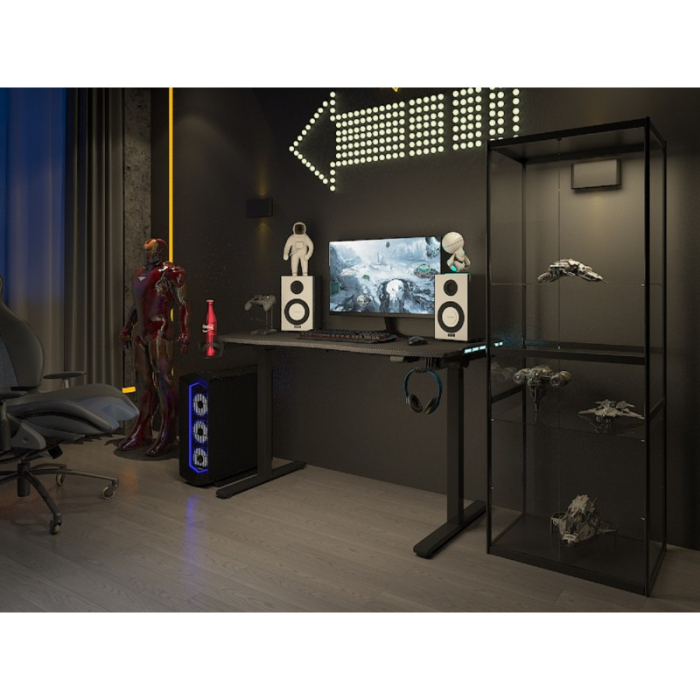 , Стол для компьютера с электроприводом и RGB-подсветкой FoxGear FG-IE-47B