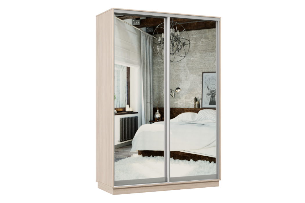 Шкафы-купе 2-х дверные, Шкаф-купе Премьер Лайт МИНИ 04 (04;04) двухдверный