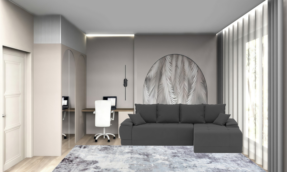 Диваны угловые в гостиную, Диван-кровать угловой Нордвикс Мини, велюр