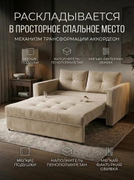Диван-кровать аккордеон Кант, велюр,120