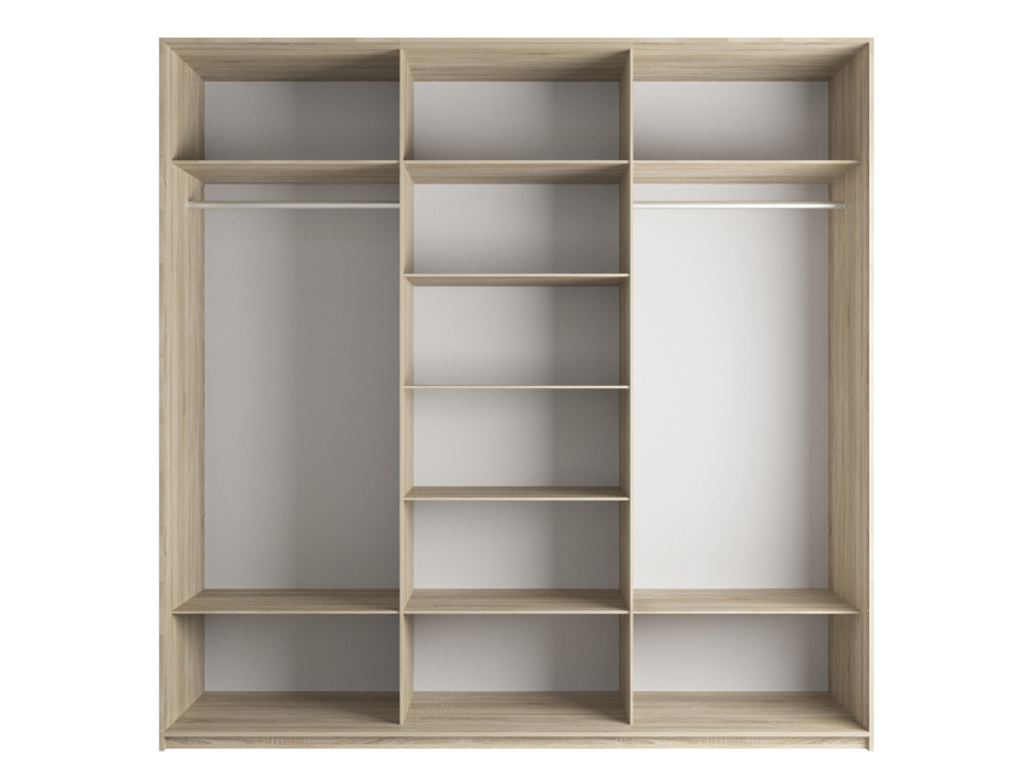 Шкафы-купе 3-х дверные, Шкаф Эста трио Стекло черное 2400 х 3000 х 660