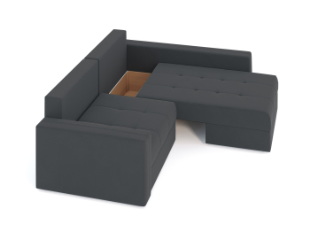 Диван-кровать угловой Брест 2 секции еврокнижка, велюр