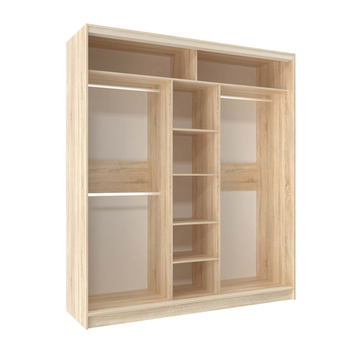 Шкафы-купе, Шкаф-купе 3-дв  Домашний 2000 зеркало/лдсп  (в2295*ш2000*г595)