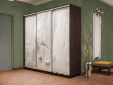 Шкафы-купе 3-х дверные, Шкаф-купе Экспресс 3-х дверный Фотопечать Шелк Стекла 180х60х220