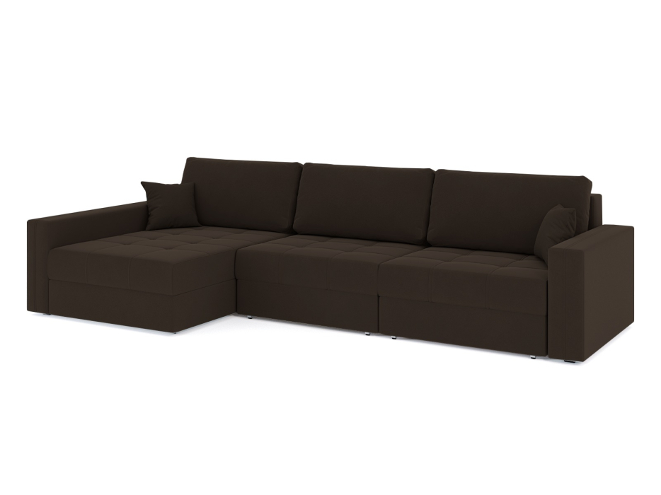 Диваны угловые в гостиную, Диван-кровать угловой Брест 3 секции еврокнижка, велюр