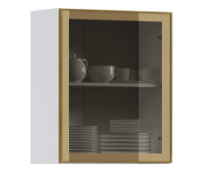 Навесные, Навесной шкаф Регина РП-60 (Белый/Витрина Золото)