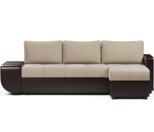 Диван-кровать угловой Атланта со столиком еврокнижка,велюр+экокожа