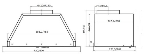 Кухонная Вытяжка ELIKOR Врезной блок BOX 52П-700