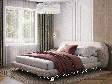 Мягкая кровать, Спальня Букле Кровать 1600*2000 на ножках