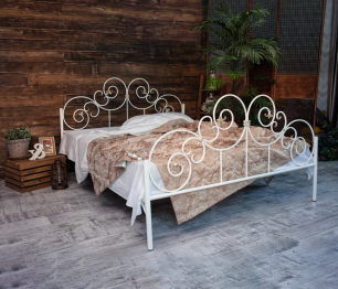 Кованая кровать Афина 1.8 с двумя спинками