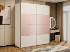 Шкафы-купе 2-х дверные, Шкаф-купе Эста 2-х дверный ДСП/Стекла пудра/Доводчик 180х66х240