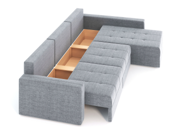 Диван-кровать угловой Брест 3 секции еврокнижка, рогожка