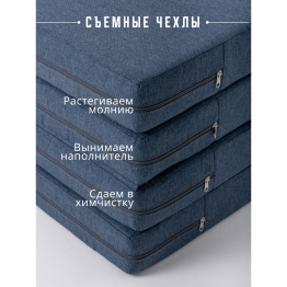 Бескаркасное кресло матрас, складное, рогожка