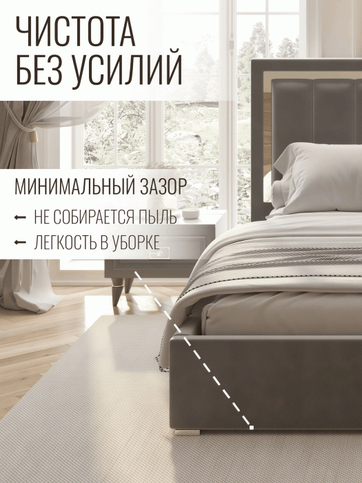 Мягкая кровать, Кровать Валенсия с подъемным механизмом 160х200 см велюр, серебро