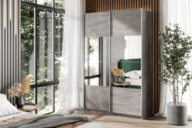 Шкаф-купе Smart 1622 2х дверный (фасады ЛДСП/зеркало) профиль серебро