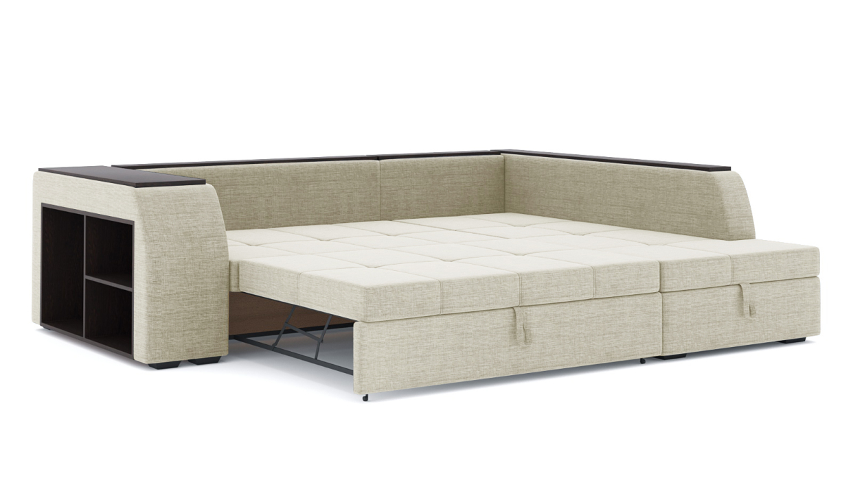 Диваны угловые в гостиную, Диван-кровать угловой Брюссель дельфин, рогожка