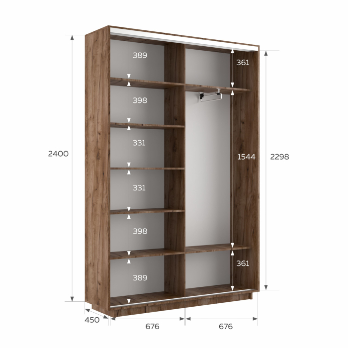 Шкафы-купе 2-х дверные, Шкаф-купе Экспресс 2-х дверный Фотопечать Калейдоскоп Стекла 140х45х240