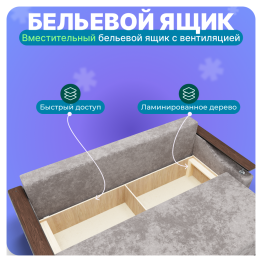 Прямой диван Квадро-1, ПБ, Симпл