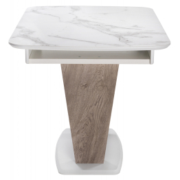 Стол Петир 120 дуб с пилением / белая шагрень