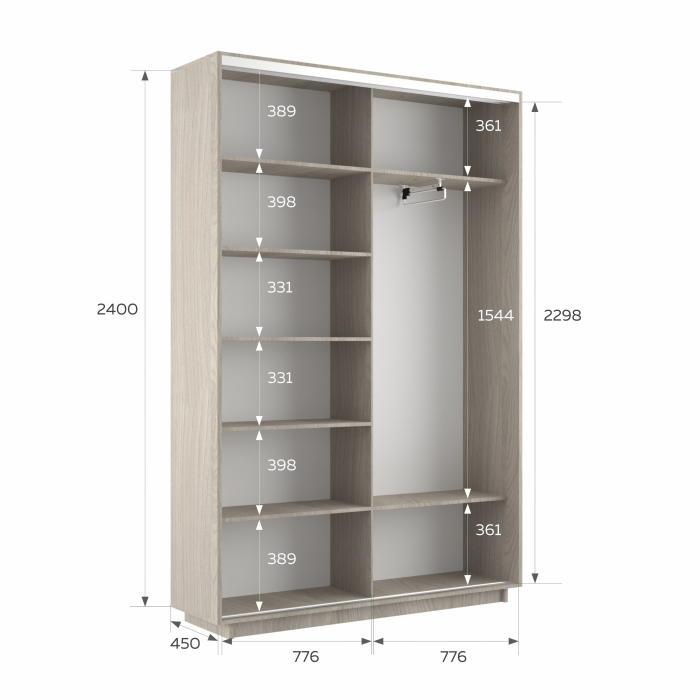 Шкафы-купе 2-х дверные, Шкаф-купе Экспресс 2-х дверный Фотопечать Шелк Стекла 160х45х240