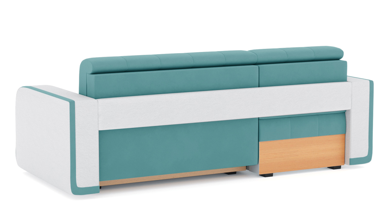 Диваны угловые в гостиную, Диван-кровать угловой Генри еврокнижка, велюр+кож.зам