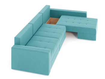 Диван-кровать угловой Брест 3 секции еврокнижка, велюр