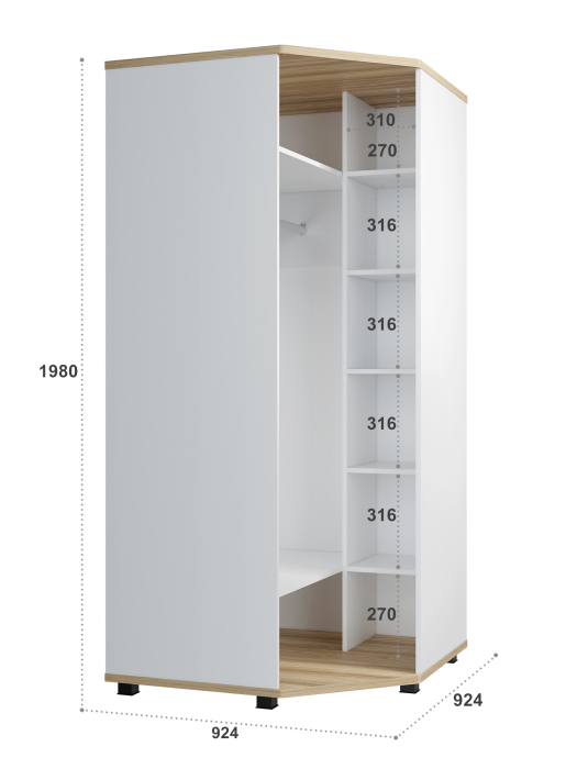 Угловые шкафы, Шкаф угловой Скайлайт СЛ-1К