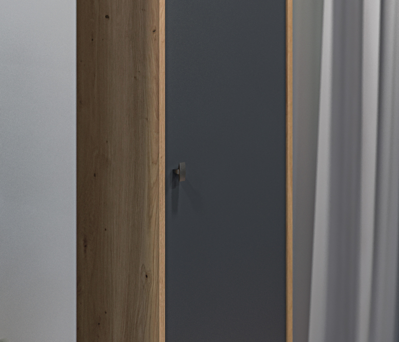 Шкафы в прихожую, Шкаф-пенал Сидней СБ-2684 Дуб дикий/Диамант серый