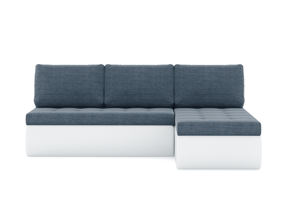 Диваны угловые в гостиную, Диван-кровать угловой Кормак без подлокотников, рогожка +кож.зам белый