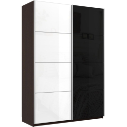 Шкаф-купе Прайм 2х дверный Белый Глянец/Стекло черное 120х57х230