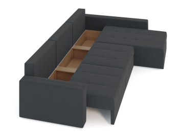 Диван-кровать угловой Брест 3 секции еврокнижка, велюр