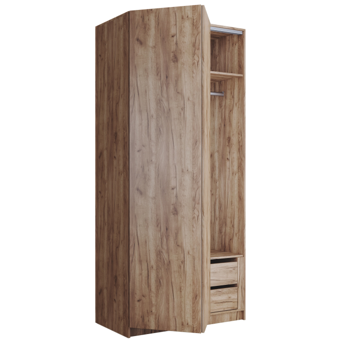 Шкафы распашные, Шкаф складной Е1 Локер ("Гармошка" с системой Push to Move/Левый)101х52,5х220 см, с модулем