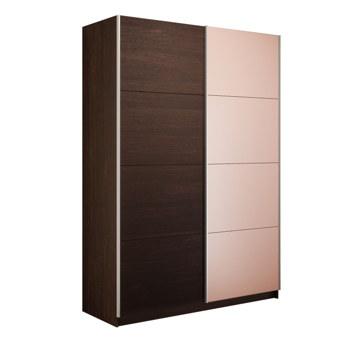 Шкафы-купе 2-х дверные, Шкаф-купе Прайм 2-х дверный ДСП/Стекло пудра/Доводчики 120х57х230