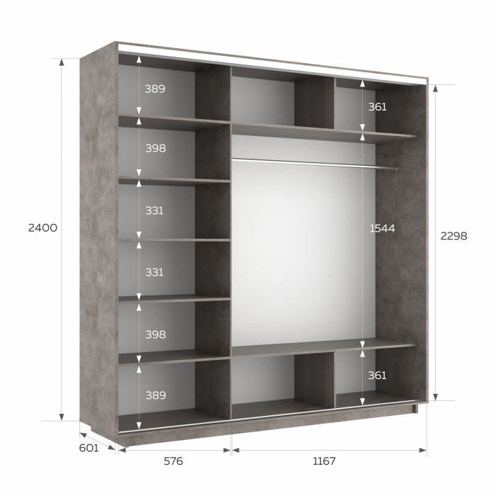Шкафы-купе 3-х дверные, Шкаф-купе Экспресс 3-х дверный Фотопечать Шары Стекла 180х60х240