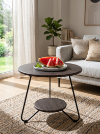 Стол журнальный БьютиСтайл 38 дуб шоле коричневый/черный